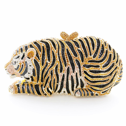 Crystal-Embellished Tiger Evening Clutch (Large) Crystal-Embellished Tiger Evening Clutch (Large)