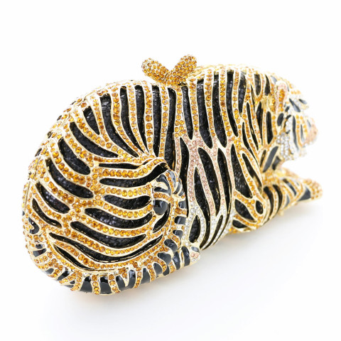 Crystal-Embellished Tiger Evening Clutch (Large) Crystal-Embellished Tiger Evening Clutch (Large)