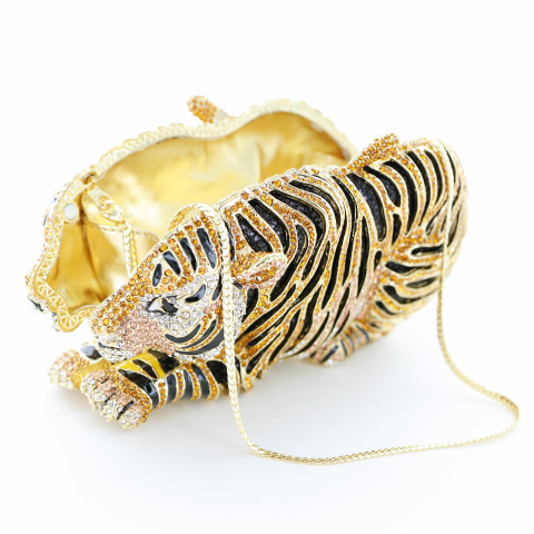 Crystal-Embellished Tiger Evening Clutch (Large) Crystal-Embellished Tiger Evening Clutch (Large)
